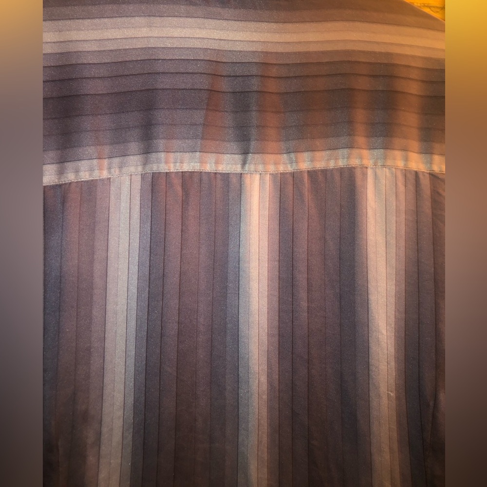 CW Silk Blue Striped Blouse 14 16 - Picture 6 of 6